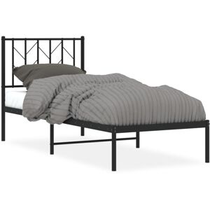 (black, 75 x 190 cm/ with headboard) vidaXL Metal Bed Frame with Headboard Mattr (black, 75 x 190 cm/ with headboard) vidaXL Metal Bed Frame with Headboard Mattr