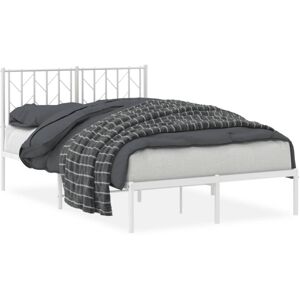 (white, 120 x 190 cm/ with headboard) vidaXL Metal Bed Frame with Headboard Matt (white, 120 x 190 cm/ with headboard) vidaXL Metal Bed Frame with Headboard Matt