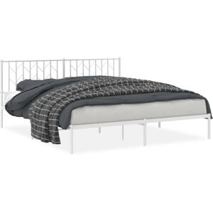 (white, 183 x 213 cm/ with headboard) vidaXL Metal Bed Frame with Headboard Matt (white, 183 x 213 cm/ with headboard) vidaXL Metal Bed Frame with Headboard Matt