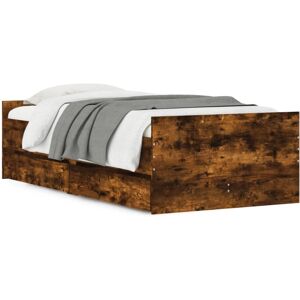 (smoked oak, 90 x 200 cm) vidaXL Bed Frame with Drawers Storage Bed Base Bedstea (smoked oak, 90 x 200 cm) vidaXL Bed Frame with Drawers Storage Bed Base Bedstea