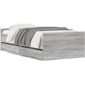 (grey sonoma, 90 x 200 cm) vidaXL Bed Frame with Drawers Storage Bed Base Bedste (grey sonoma, 90 x 200 cm) vidaXL Bed Frame with Drawers Storage Bed Base Bedste