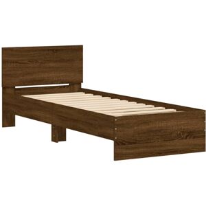 (brown oak, 90 x 190 cm) vidaXL Bed Frame with Headboard Bedroom Bed Base Mattre (brown oak, 90 x 190 cm) vidaXL Bed Frame with Headboard Bedroom Bed Base Mattre