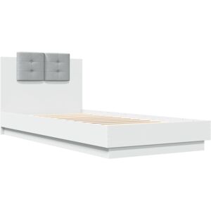 vidaXL Bed Frame with Headboard Home Bed Base White 100x200 cm Engineered Wood vidaXL Bed Frame with Headboard Home Bed Base White 100x200 cm Engineered Wood