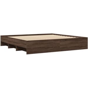vidaXL Bed Frame Home Bed Base Brown Oak 180x200 cm King Size Engineered Wood vidaXL Bed Frame Home Bed Base Brown Oak 180x200 cm King Size Engineered Wood