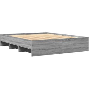 vidaXL Bed Frame Bed Base Bedstead Grey Sonoma 160x200 cm Engineered Wood vidaXL Bed Frame Bed Base Bedstead Grey Sonoma 160x200 cm Engineered Wood