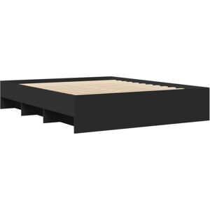 vidaXL Bed Frame Bed Base Mattress Foundation Black 160x200 cm Engineered Wood vidaXL Bed Frame Bed Base Mattress Foundation Black 160x200 cm Engineered Wood