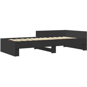 vidaXL Bed Frame Home Bed Base Black 75x190 cm Small Single Engineered Wood vidaXL Bed Frame Home Bed Base Black 75x190 cm Small Single Engineered Wood