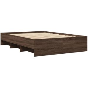 vidaXL Bed Frame Bed Base Home Bedstead Brown Oak 135x190 cm Engineered Wood vidaXL Bed Frame Bed Base Home Bedstead Brown Oak 135x190 cm Engineered Wood