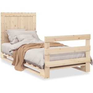 vidaXL Bed Frame with Headboard Bed Base Bedstead 90x200 cm Solid Wood Pine vidaXL Bed Frame with Headboard Bed Base Bedstead 90x200 cm Solid Wood Pine