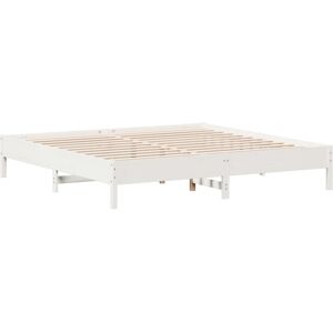 vidaXL Bed Frame Bad Base White 180x200 cm Super King Size Solid Wood Pine vidaXL Bed Frame Bad Base White 180x200 cm Super King Size Solid Wood Pine