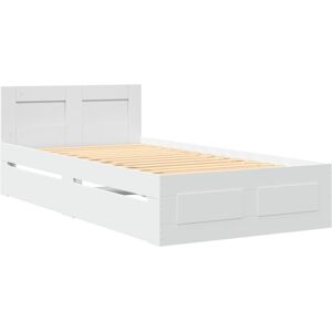 vidaXL Bed Frame with Storage Drawers - 90x200 cm - White - Bed Frame vidaXL Bed Frame with Storage Drawers - 90x200 cm - White - Bed Frame