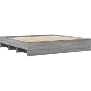 vidaXL Bed Frame Bed Base Bedstead Grey Sonoma 200x200 cm Engineered Wood vidaXL Bed Frame Bed Base Bedstead Grey Sonoma 200x200 cm Engineered Wood