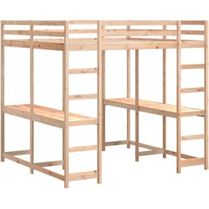 vidaXL Loft Bed with Desk and Ladder Mid Sleeper 140x200 cm Solid Wood Pine vidaXL Loft Bed with Desk and Ladder Mid Sleeper 140x200 cm Solid Wood Pine