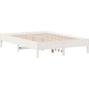 vidaXL Bed Frame Bed Base Bedstead White 150x200 cm King Size Solid Wood Pine vidaXL Bed Frame Bed Base Bedstead White 150x200 cm King Size Solid Wood Pine