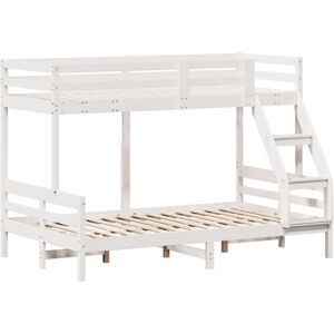 vidaXL Bunk Bed Kids Twin Sleeper 80x200/120x200 cm White Solid Wood Pine vidaXL Bunk Bed Kids Twin Sleeper 80x200/120x200 cm White Solid Wood Pine