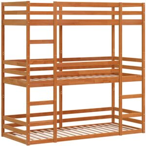 vidaXL Triple Bunk Bed Loft Bed Bed Frame Wax Brown 80x200 cm Solid Wood Pine vidaXL Triple Bunk Bed Loft Bed Bed Frame Wax Brown 80x200 cm Solid Wood Pine