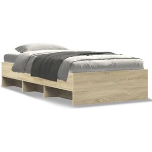 vidaXL Bed Frame Sonoma Oak 100x200 cm - Bed Frame vidaXL Bed Frame Sonoma Oak 100x200 cm - Bed Frame