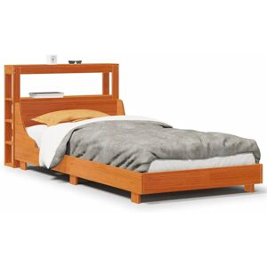 vidaXL Bed Frame with Headboard Bed Base Wax Brown 100x200 cm Solid Wood Pine vidaXL Bed Frame with Headboard Bed Base Wax Brown 100x200 cm Solid Wood Pine