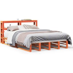 vidaXL Bed Frame & Headboard Wax Brown 120x190 cm Small Double Solid Wood Pine vidaXL Bed Frame & Headboard Wax Brown 120x190 cm Small Double Solid Wood Pine