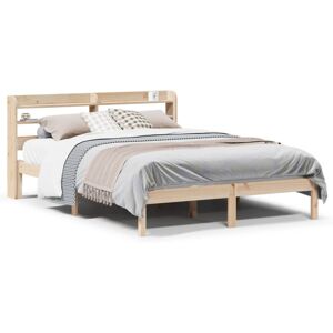 vidaXL Bed Frame with Headboard 120x190 cm Solid Pine Wood - Bed vidaXL Bed Frame with Headboard 120x190 cm Solid Pine Wood - Bed