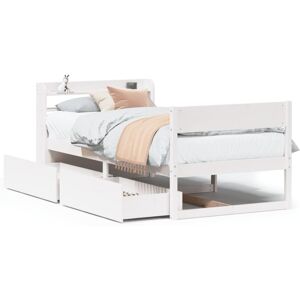 vidaXL Bed Frame without Mattress Bed Base White 90x200 cm Solid Wood Pine vidaXL Bed Frame without Mattress Bed Base White 90x200 cm Solid Wood Pine
