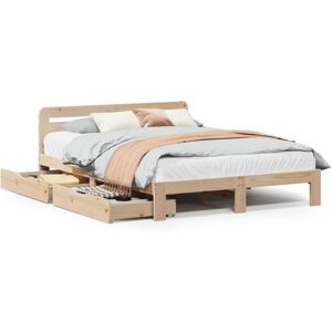 vidaXL Bed Frame with Storage Drawers - 160x200 cm Rustic Pine vidaXL Bed Frame with Storage Drawers - 160x200 cm Rustic Pine