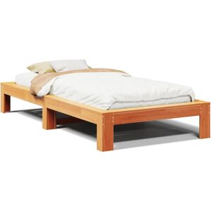 vidaXL Bed Frame without Mattress Bed Wax Brown 100x200 cm Solid Wood Pine vidaXL Bed Frame without Mattress Bed Wax Brown 100x200 cm Solid Wood Pine
