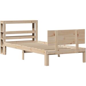 vidaXL Bed Frame with Headboard Bed Base Bedstead 100x200 cm Solid Wood Pine vidaXL Bed Frame with Headboard Bed Base Bedstead 100x200 cm Solid Wood Pine