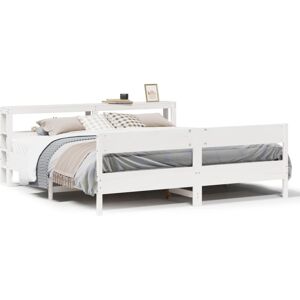 vidaXL Bed Frame with Headboard Bed Base White 200x200 cm Solid Wood Pine vidaXL Bed Frame with Headboard Bed Base White 200x200 cm Solid Wood Pine