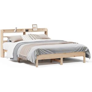 vidaXL Bed Frame with Headboard Bed Base Bedstead 140x190 cm Solid Wood Pine vidaXL Bed Frame with Headboard Bed Base Bedstead 140x190 cm Solid Wood Pine