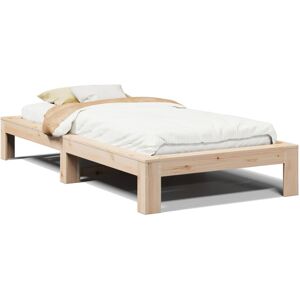 vidaXL Bed Frame 100x200 cm - Rustic Solid Pine Wood Bedstead vidaXL Bed Frame 100x200 cm - Rustic Solid Pine Wood Bedstead