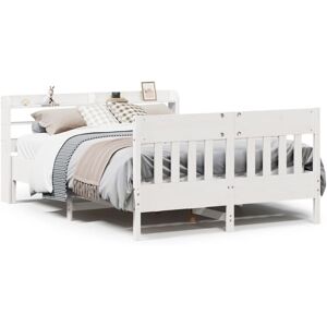 vidaXL Bed Frame with Headboard White 120x190 cm Small Double Solid Wood Pine vidaXL Bed Frame with Headboard White 120x190 cm Small Double Solid Wood Pine