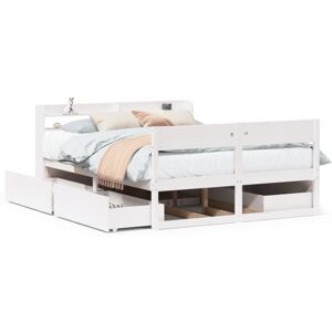 vidaXL Bed Frame without Mattress Bed Base White 140x190 cm Solid Wood Pine vidaXL Bed Frame without Mattress Bed Base White 140x190 cm Solid Wood Pine