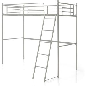 Costway 3.5FT Metal Loft Bed Frame Single Bunk Bed Desk Cabin Bed High Sleeper Costway 3.5FT Metal Loft Bed Frame Single Bunk Bed Desk Cabin Bed High Sleeper