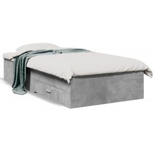 (concrete grey, 90 x 200 cm) vidaXL Bed Frame with Drawers Bed Base Grey Sonoma (concrete grey, 90 x 200 cm) vidaXL Bed Frame with Drawers Bed Base Grey Sonoma