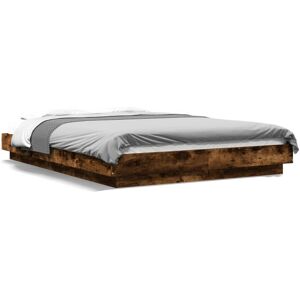 (smoked oak, 135 x 190 cm) vidaXL Bed Frame Home Bed Base Mattress Foundation Be (smoked oak, 135 x 190 cm) vidaXL Bed Frame Home Bed Base Mattress Foundation Be