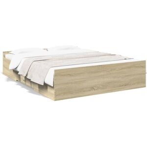 (sonoma oak, 160 x 200 cm) vidaXL Bed Frame with Drawers Bed Base Sonoma Oak 120 (sonoma oak, 160 x 200 cm) vidaXL Bed Frame with Drawers Bed Base Sonoma Oak 120