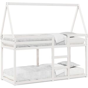 (white, 75 x 190 cm) vidaXL Bunk Bed with Roof Kids Bed Frame Wax Brown 80x200 c (white, 75 x 190 cm) vidaXL Bunk Bed with Roof Kids Bed Frame Wax Brown 80x200 c