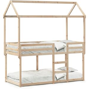 (natural, 80 x 200 cm) vidaXL Bunk Bed with Roof Kids Bed Frame Wax Brown 75x190 (natural, 80 x 200 cm) vidaXL Bunk Bed with Roof Kids Bed Frame Wax Brown 75x190