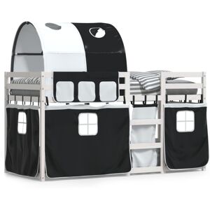 (white and black, 75 x 190 cm) vidaXL Bunk Bed with Curtains Kids Twin Sleeper P (white and black, 75 x 190 cm) vidaXL Bunk Bed with Curtains Kids Twin Sleeper P