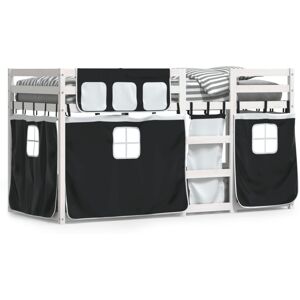(white and black, 75 x 190 cm) vidaXL Bunk Bed with Curtains Kids Twin Sleeper B (white and black, 75 x 190 cm) vidaXL Bunk Bed with Curtains Kids Twin Sleeper B