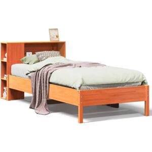 vidaXL Bookcase Bed without Mattress Bed Wax Brown 100x200cm Solid Wood Pine vidaXL Bookcase Bed without Mattress Bed Wax Brown 100x200cm Solid Wood Pine