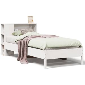 vidaXL Bookcase Bed with Storage - 90x190 cm - White - Single - Solid Wood Pine - Bed with Shelves - Space Saving vidaXL Bookcase Bed with Storage - 90x190 cm - White - Single - Solid Wood Pine - Bed with Shelves - Space Saving