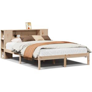 vidaXL Bookcase Bed - Rustic Pine - 140x200cm - Bed vidaXL Bookcase Bed - Rustic Pine - 140x200cm - Bed