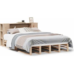 vidaXL Bookcase Bed without Mattress Bed Base Bedstead 140x200 cm Solid Wood vidaXL Bookcase Bed without Mattress Bed Base Bedstead 140x200 cm Solid Wood