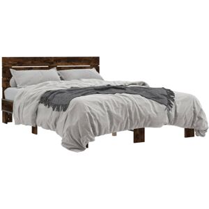 (smoked oak, 120 x 200 cm) vidaXL Bed Frame Mattress Foundation Home Bed Base En (smoked oak, 120 x 200 cm) vidaXL Bed Frame Mattress Foundation Home Bed Base En