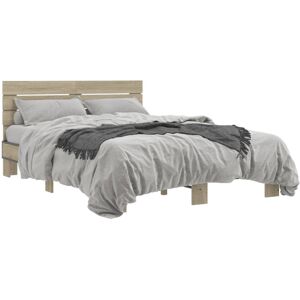 (sonoma oak, 120 x 200 cm) vidaXL Bed Frame Mattress Foundation Home Bed Base En (sonoma oak, 120 x 200 cm) vidaXL Bed Frame Mattress Foundation Home Bed Base En