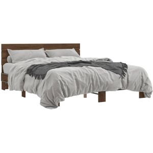 (brown oak, 160 x 200 cm) vidaXL Bed Frame Mattress Foundation Home Bed Base Eng (brown oak, 160 x 200 cm) vidaXL Bed Frame Mattress Foundation Home Bed Base Eng
