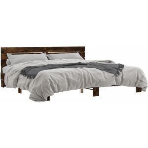 (smoked oak, 200 x 200 cm) vidaXL Bed Frame Mattress Foundation Home Bed Base En (smoked oak, 200 x 200 cm) vidaXL Bed Frame Mattress Foundation Home Bed Base En