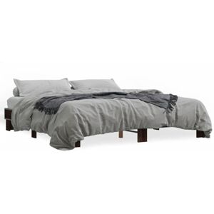(brown oak, 160 x 200 cm) vidaXL Bed Frame Engineered Wood and Metal (brown oak, 160 x 200 cm) vidaXL Bed Frame Engineered Wood and Metal